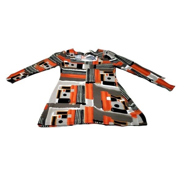 Aryeh Anthropologie Sweater Dress L Geo Abstract Long Sleeve Mini Boho Chic - Picture 1 of 10